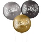XL Ballonnen Happy Birthday Electrum - 3stk
