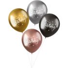  Ballonnen Happy Birthday Electrum - 4stk