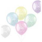 Ballonnen Happy Birthday Pastel - 6stk