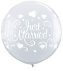 Just Married Ballon Diamond XL 90cm - 2 stuks