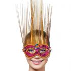 Venetiaans Masker Magenta-Goud Deluxe