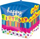 Cubez Happy Birthday Kaarsje Folieballon - 38 cm