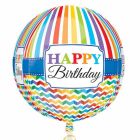 Happy Birthday Folieballon Stripes