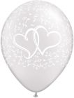 Zilveren Ballonnen met Hartjes 28cm - 25 stuks