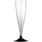 Champagne Flute met zwarte voet - 10stk