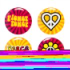 Hippie Buttons Peace - 4stk