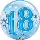 18 Jaar Bubbles Ballon Blauw 56cm