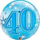 40 Jaar Bubbles Ballon Blauw 56cm