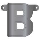 Zilveren Metallic Banner Letter B