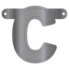 Zilveren Metallic Banner Letter C