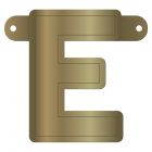 Banner letter e metallic goud