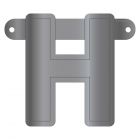 Banner letter h metallic zilver