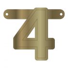 Banner letter 4 metallic goud