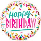 Happy Birthday Sprinkles Folieballon - 45cm