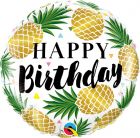 Happy Birthday Ananas Folieballon - 45cm