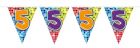 5 Jaar Mini Vlaggenlijn Birthday Blocks - 3 meter