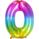 Folieballon Yummy Gummy Rainbow - Cijfer 0