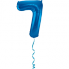 Folieballon Cijfer 7 Blauw - 86cm