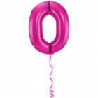 Folieballon Cijfer 0 Magenta Roze - 86cm