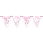 Vlaggenlijn Babyshower Roze - 6mtr