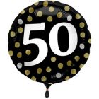 Glossy Black Folieballon 50 Jaar - 45cm