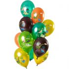 Ballonnen set Dino's groen metallic - 12stk