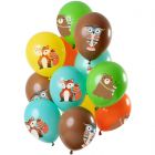 Ballonnen set Bosdieren Metallic - 12stk