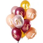 Ballonnen set Roze/Goud 18 t/m 50 Jaar - 12stk