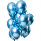 Ballonnen set mirror chrome blauw - 12stk