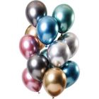 Ballonnen set mirror chrome treasures mix - 12stk