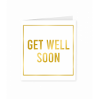 Gold & White Ansichtkaart - Get Well Soon