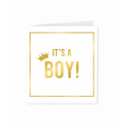 Gold & White Ansichtkaart - It's a Boy 
