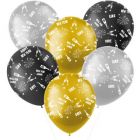 Ballonnen Black/Gold Happy New Year