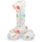 Folie Cijferballon Joyful Party op Standaard 72cm - cijfer 0 t/m 9