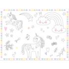 Coloring Placemats Unicorns & Rainbows - 6stk