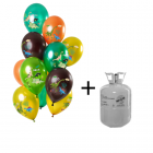 Helium Tank met Dino's Groen Ballonnen - 12stk