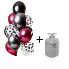 Helium Tank met Dark Richness Ballonnen - 12stk