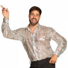 Disco Shirt Pailletten Zilver