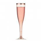 Champagne Flutes met Rosé Goud randje - 10 stk