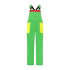 Tuinbroek Groen/Geel/Rood