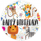 Folieballon Happy Birthday Dieren - 45cm