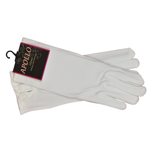 Luxe Handschoenen Wit met Drukknoop afbeelding