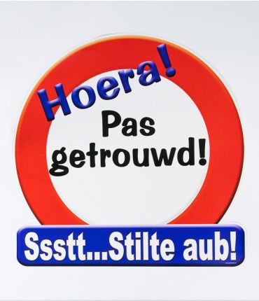 Huldeschild - Hoera pas getrouwd afbeelding
