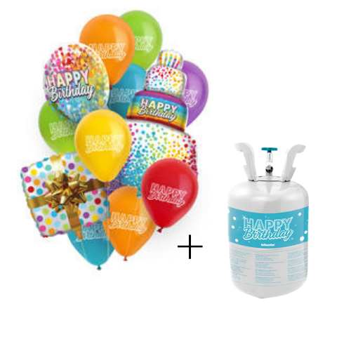 Helium Tank Set Happy Birthday afbeelding