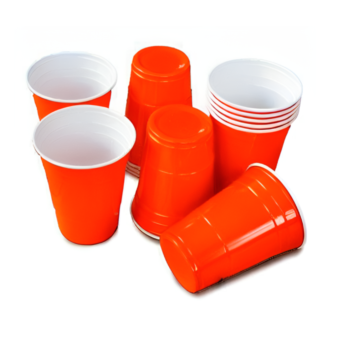 Beer Pong Party Bekers Oranje - 50stk afbeelding