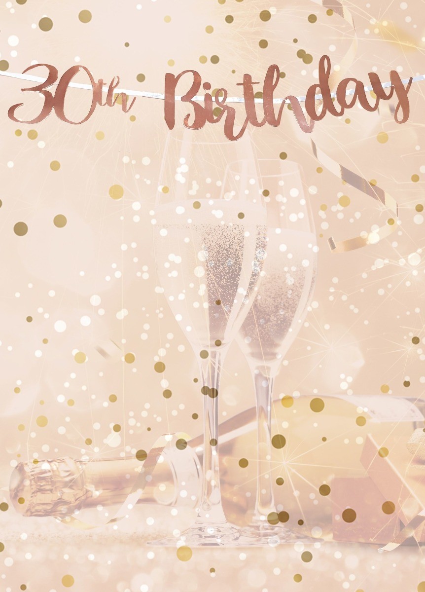 Letter Slinger 30th Birthday  Rosé Goud - 1,8mtr afbeelding