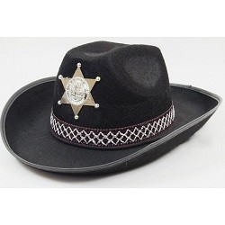 Zwarte Cowboy Hoed met Sheriff Ster