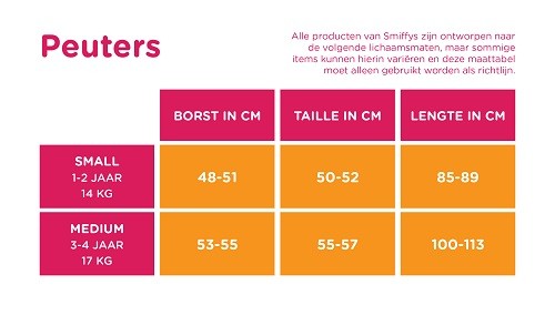 Maattabel Smiffys peuters