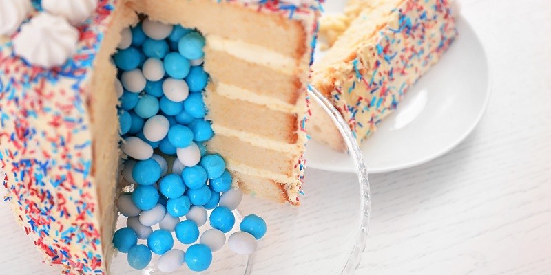 Gender reveal taart